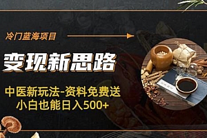 （4639期）冷门蓝海项目-中医新玩法-资料免费送小白也能日入500+【揭秘】