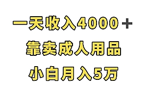 （5887期）一天收入4000+，靠卖成人用品，小白轻松月入5万【揭秘】