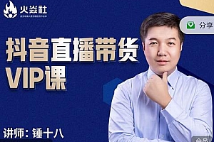 (0898期)锤十八·抖音直播带货VIP课,专注直播带货有效盈利模式(已失效)