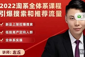 (0928期)左丘·2022淘系全体系课程引爆搜索和推荐流量,新品上架拉爆搜索(已失效)