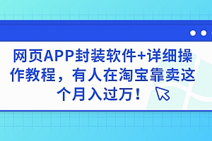 (1199期)网页APP封装软件【安卓版】+详细操作教程,有人在淘宝靠卖这个月入过万!(已失效)