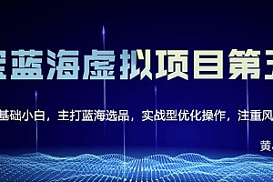 (1298期)黄岛主·淘宝虚拟无货源3.0+4.0+5.0,适合零基础小白,主打蓝海选品,实战型优化操作(已失效)