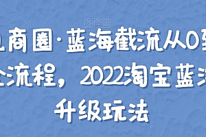 (2074期)方韬电商圈·蓝海截流从0到起店实操全流程,2022淘宝蓝海截流升级玩法