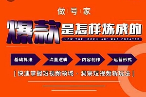 （2704期）做号家·个人IP起号方法，快速打造爆款短视频，全面提升起号、文案、内容创作等技能