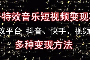 (2807期)黄岛主《粒子特效音乐短视频变现项目》主攻平台抖音、快手、视频号多种变现方法