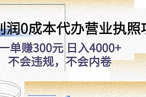 (2852期)绅白不白·高利润0成本代办营业执照项目:一单赚300元日入4000+不会违规,不会内卷