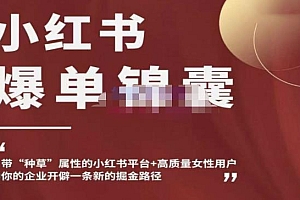 （2926期）小红书爆单锦囊，自带种草属性+高质量女性用户，为你的企业开辟一条新的掘金路径