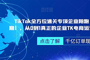（5010期）‎TikTok全方位通关专项企业陪跑【第三期】，从0到1真正的企业TK电商运营全流程