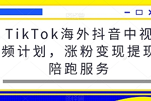 （7276期）TikTok海外抖音中视频计划，涨粉变现提现陪跑服务
