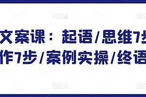 (7934期)三把刀·爆款文案课:起语/思维7步/创作7步/案例实操/终语