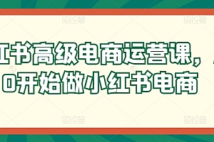 (8484期)小红书高级电商运营课,从0开始做小红书电商