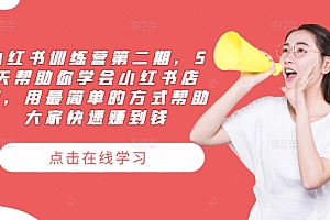 (9750期)阎老板·小红书训练营第二期,5天帮助你学会小红书店铺