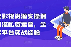 (10356期)引流卖影视资源实操课程,引流私域运营,全网多平台实战经验