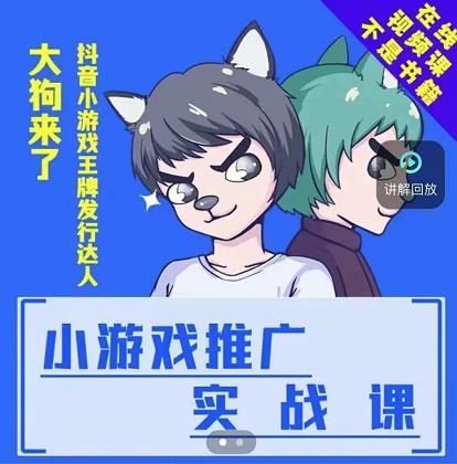 （0871期）大狗来了：小游戏推广实战课，带你搭建一个游戏推广变现账号 综合教程 第1张