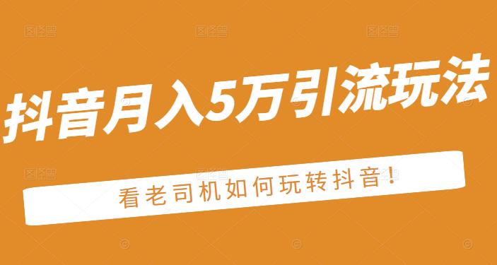 （0874期）老古董·抖音月入5万引流玩法，看看老司机如何玩转抖音(附赠：抖音另类引流思路) 短视频运营 第1张