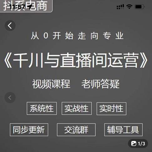 （1047期）阳光·千川与直播间运营从0开始走向专业，93节完整版（已失效） 电商运营 第1张