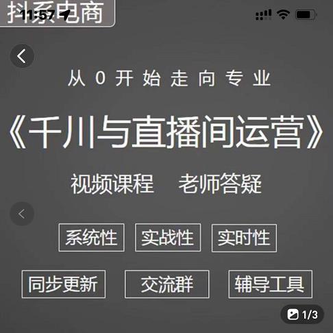 （1047期）阳光·千川与直播间运营从0开始走向专业，93节完整版 电商运营 第1张