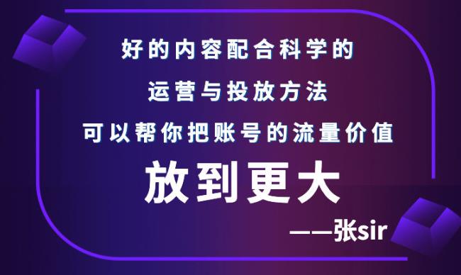 （1066期）张sir·账号流量增长课，告别海王流量，让你的流量更精准（已失效） 短视频运营 第1张