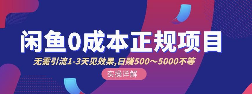 （1176期）宇晨·闲鱼无货源，十几节课程丰富讲诉闲鱼卖货技巧，价值6980（已失效） 综合教程 第1张