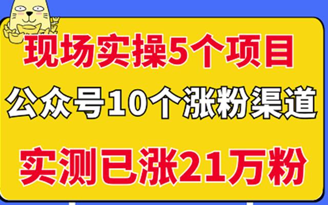 （1266期）现场实操5个公众号项目，10个涨粉渠道，实测已涨21万粉！（已失效） 私域变现 第1张