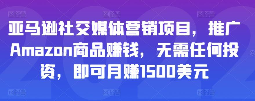 （1488期）亚马逊社交媒体营销项目，推广Amazon商品赚钱，无需任何投资，即可月赚1500美元 综合教程 第1张