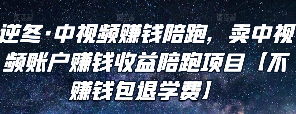 （1556期）逆冬·中视频赚钱陪跑，卖中视频账户赚钱收益陪跑项目【不赚钱包退学费】 新媒体 第1张