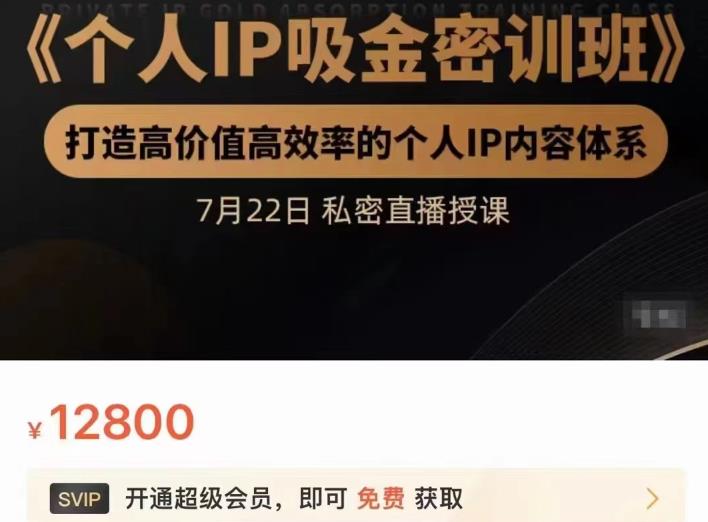 （1655期）桔子会·个人IP吸金密训班，打造高价值高效率的个人IP内容体系（价值12800元） 综合教程 第1张