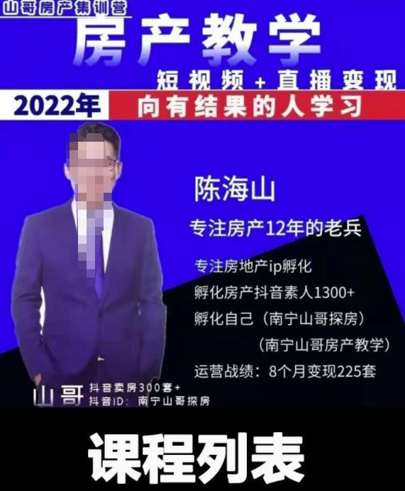 （1677期）山哥·房产教学实战教程：手把手教你从0-1做房产账号，短视频+直播变现 短视频运营 第1张