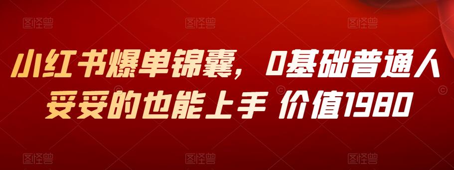 （1689期）小红书爆单锦囊，0基础普通人妥妥的也能上手 价值1980 电商运营 第1张