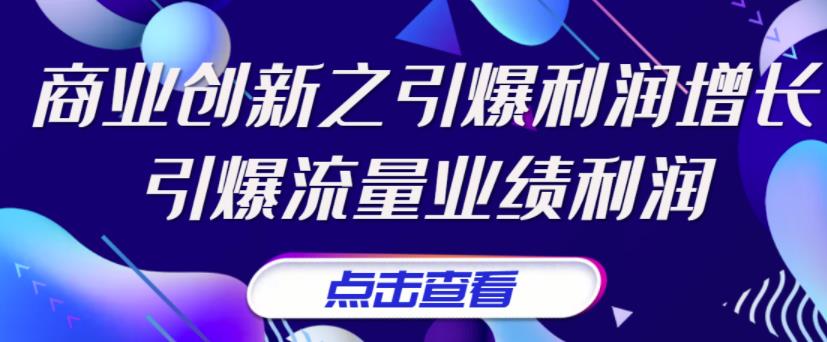 （1699期）张琦《商业创新之引爆利润增长》引爆流量业绩利润 综合教程 第1张