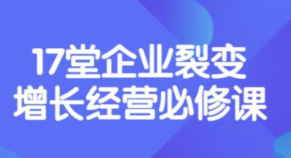 （1700期）张琦《盈利增长17堂必修课》企业裂变增长的经营智慧，带你了解增长的本质 综合教程 第1张