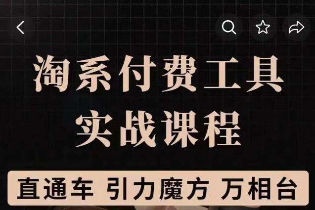 （1744期）淘系付费工具实战课程【直通车、引力魔方】战略优化，实操演练（价值1299） 电商运营 第1张