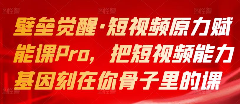 （1875期）壁垒觉醒·短视频原力赋能课Pro，把短视频能力基因刻在你骨子里的课 短视频运营 第1张