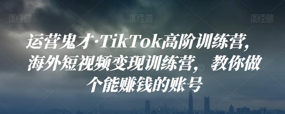 （1908期）运营鬼才·TikTok高阶训练营，海外短视频变现训练营，教你做个能赚钱的账号 短视频运营 第1张