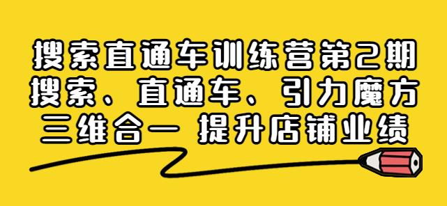 （2121期）搜索直通车训练营第2期：搜索、直通车、引力魔方三维合一提升店铺业绩 电商运营 第1张