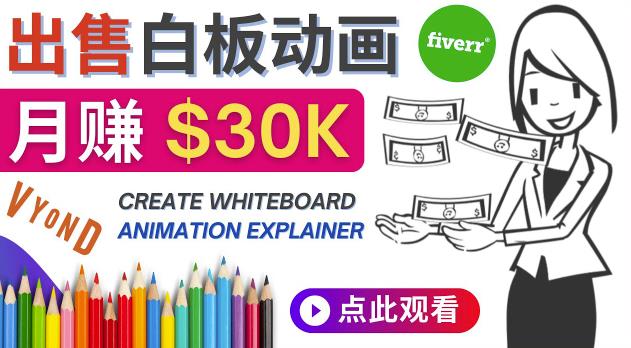 （2546期）如何用最简单制作白板动画（WhiteBoard Animation）月赚3万美元 综合教程 第1张