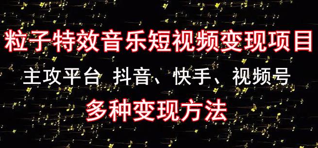 （2807期）黄岛主《粒子特效音乐短视频变现项目》主攻平台抖音、快手、视频号多种变现方法 短视频运营 第1张