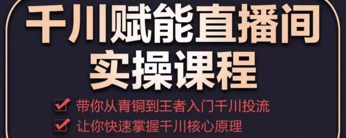 （2975期）千川赋能直播间实操课程，带你从青铜到王者的入门千川投流，让你快速掌握千川核心原理 电商运营 第1张