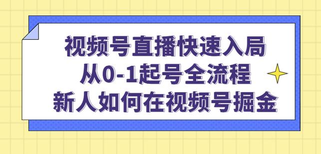 （3031期）视频号直播快速入局：从0-1起号全流程，新人如何在视频号掘金 短视频运营 第1张