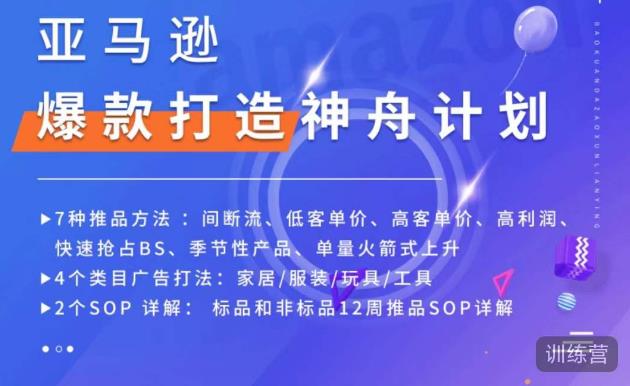 （3069期）亚马逊爆款打造神舟计划，​7种推品方法，4个类目广告打法，2个SOP详解 电商运营 第1张