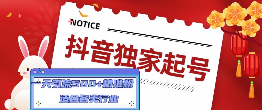 （3097期）抖音独家起号，一天引流500+精准粉，适合各类行业（9节视频课） 短视频运营 第1张