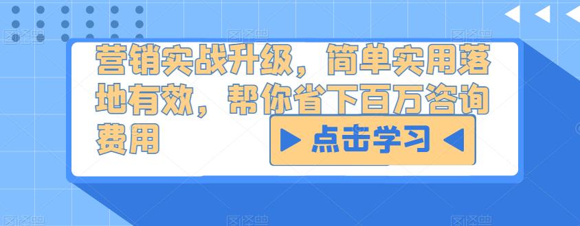 （3320期）营销实战升级，简单实用落地有效，帮你省下百万咨询费用 综合教程 第1张