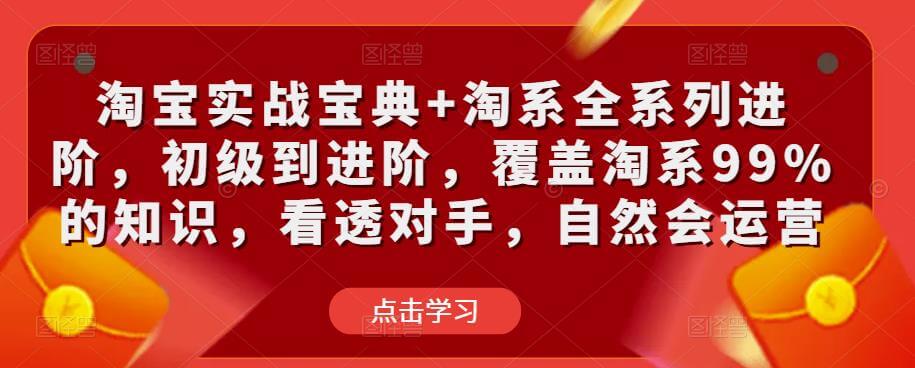 （3334期）淘宝实战宝典+淘系全系列进阶，初级到进阶，覆盖淘系99%的知识，看透对手，自然会运营 电商运营 第1张