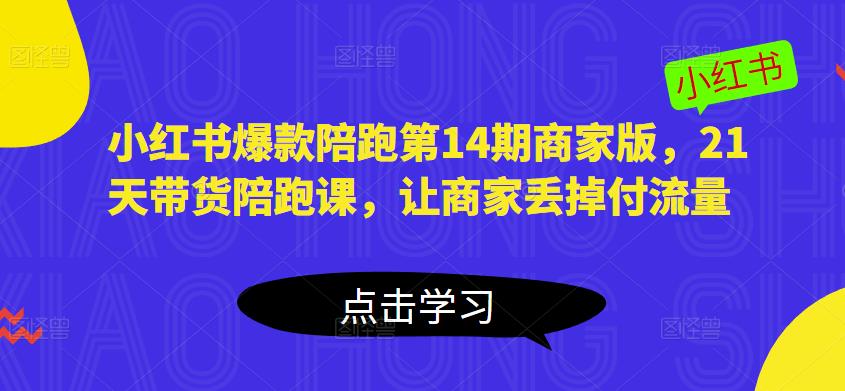 （3423期）小红书爆款陪跑第14期商家版，21天带货陪跑课，让商家丢掉付流量 电商运营 第1张