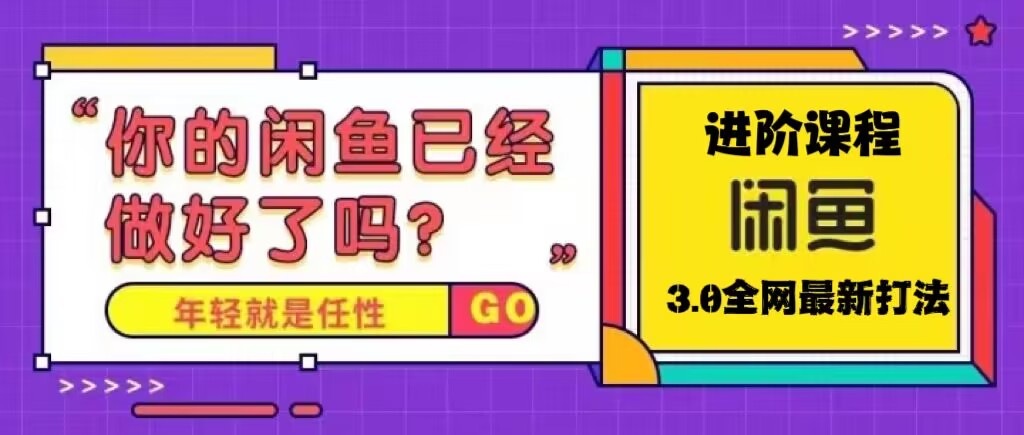 （3452期）火爆全网的闲鱼玩法进阶课程，单号日入1K的咸鱼进阶课程 电商运营 第1张