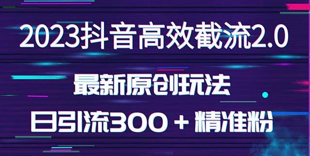 （3458期）日引300＋创业粉，独家抖音高效截流2.0玩法（价值1280） 爆粉引流软件 第1张