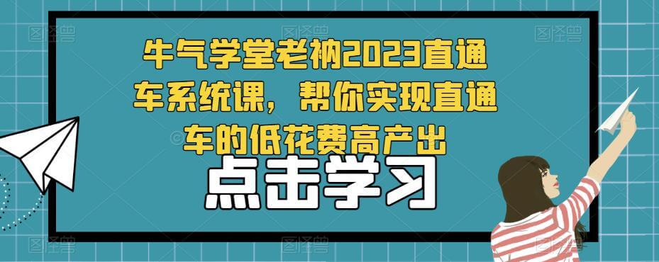 （3615期）牛气学堂-老衲·2023直通车系统课，帮你实现直通车的低花费高产出 电商运营 第1张