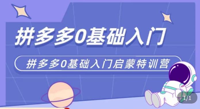 （3667期）六一电商·拼多多运营0-1实操特训营，拼多多从基础到进阶的可实操玩法 电商运营 第1张