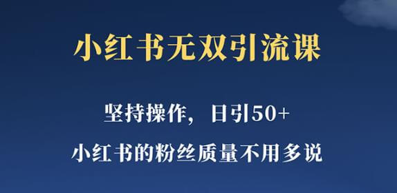 （3818期）小红书无双课一天引50+女粉，不用做视频发视频，小白也很容易上手拿到结果【仅揭秘】 爆粉引流软件 第1张