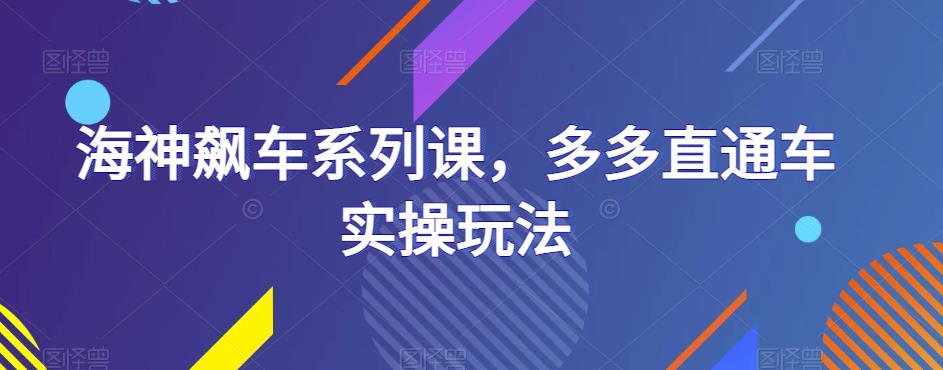 （4157期）海神飙车系列课，多多直通车实操玩法 电商运营 第1张